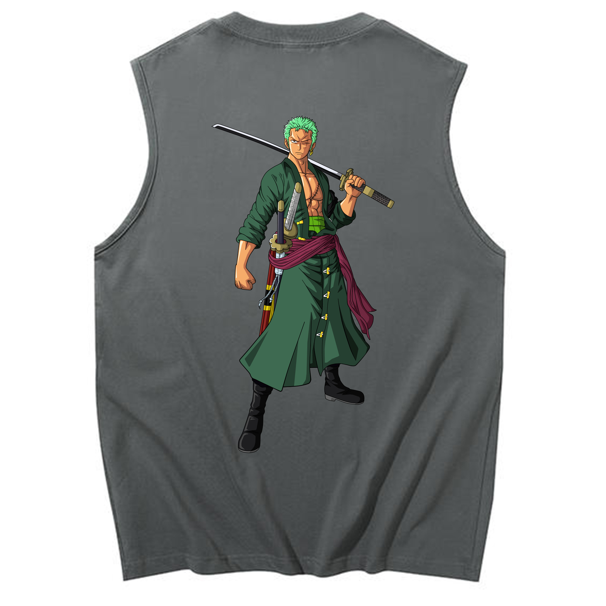 ワンピース ロロノア・ゾロ ONE PIECE Roronoa Zoro コットン100％タンクトップ（背面プリント）